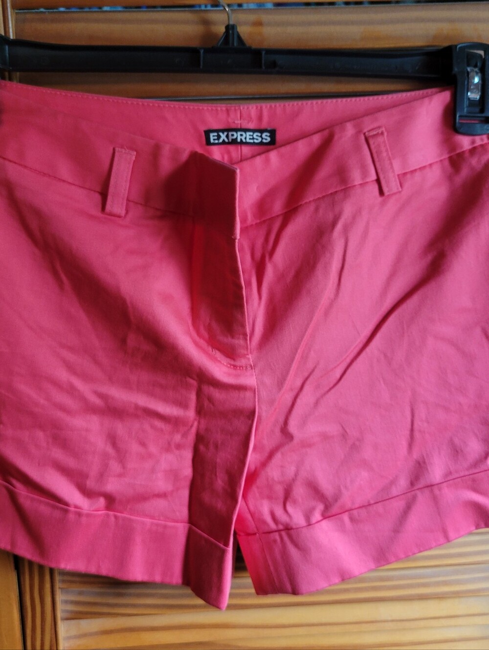 NWOT Express Coral-Pink Tailored Bermuda Shorts